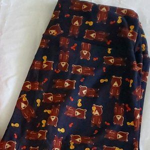 Lularoe Leggings Legging Blue One Size Bear Print